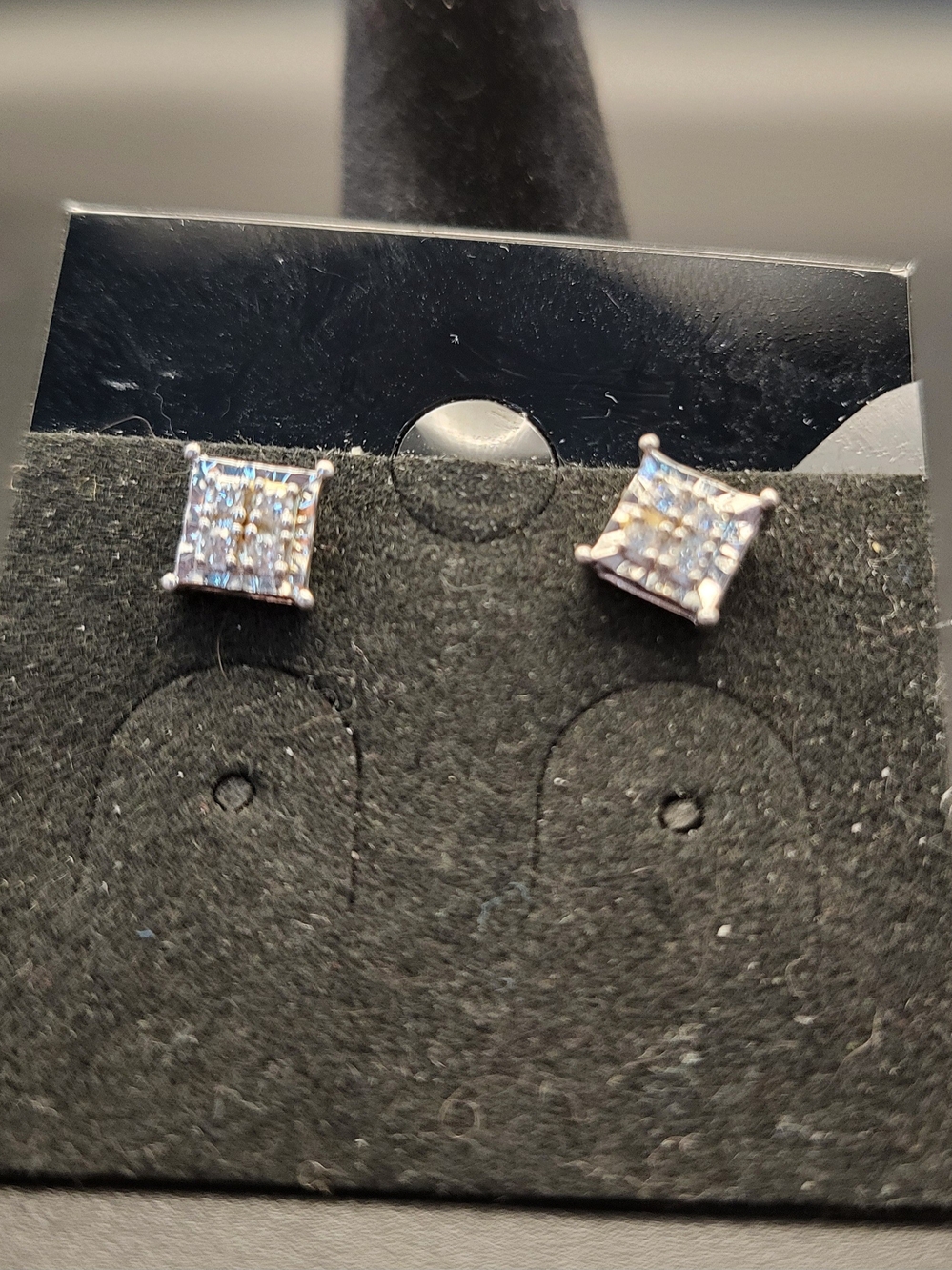 Classic Sterling Silver Square  Stud Earrings -